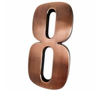 Numéro 8 autocollants de porte de maison de 20,3 cm pour sol, cour, portail, décoration d'adresse, projet de décoration, métal brillant.