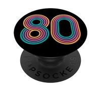 Numéro 80, Quatre-Vingt 80e Anniversaire Hommes Femmes 80e Anniversaire PopSockets PopGrip Adhésif