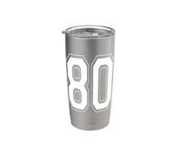 Numéro 80 Style universitaire Bold Sports Anniversaire Gobelet isotherme en acier inoxydable double paroi