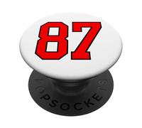 Numéro 87 Rouge College Sports Team Style PopSockets PopGrip Adhésif