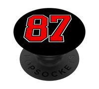 Numéro 87 Rouge College Sports Team Style PopSockets PopGrip Adhésif