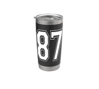 Numéro 87 Style universitaire Bold Sports Anniversaire Gobelet isotherme en acier inoxydable double paroi
