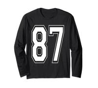 Numéro 87 Style Universitaire Bold Sports Anniversaire Manche Longue