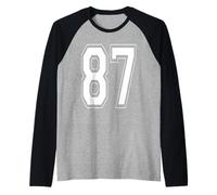 Numéro 87 Style Universitaire Bold Sports Anniversaire Manche Raglan