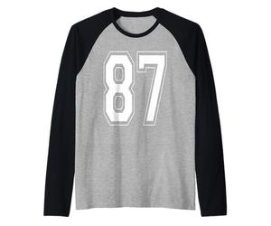 Numéro 87 Style Universitaire Bold Sports Anniversaire Manche Raglan