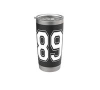 Numéro 89 Style universitaire Bold Sports Anniversaire Gobelet isotherme en acier inoxydable double paroi