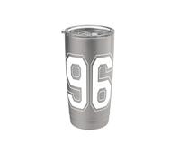 Numéro 96 Style universitaire Bold Sports Anniversaire Gobelet isotherme en acier inoxydable double paroi