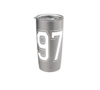 Numéro 97 Style universitaire Bold Sports Anniversaire Gobelet isotherme en acier inoxydable double paroi