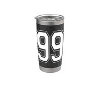 Numéro 99 Style universitaire Bold Sports Anniversaire Gobelet isotherme en acier inoxydable double paroi