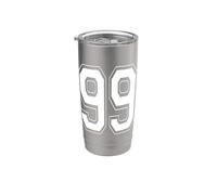 Numéro 99 Style universitaire Bold Sports Anniversaire Gobelet isotherme en acier inoxydable double paroi