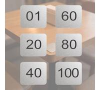 numéro Autocollants D'étiquette Numérotés Casier En Acrylique Argenté, Panneau De Porte De Table Rectangulaire, Ruban Auto-adhésif Numéro(1-70,L 12 CM W 8 CM)