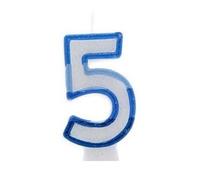 Numéro - Bougie "5" Lot de 6 - Cire SG30612 (Taille unique) (Kohl Blau)