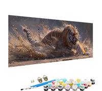 Numéro d’Art grand format Animal Kit de peinture par numéros - Activité détente et créative - Tigre DIY Peinture Acrylique Débutants Toile Peintures et Pinceaux-50x100cm Peinture Numero Adulte 0-32