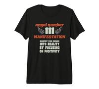 Numéro d'ange 111 Manifestation Numerologie Numéro T-Shirt Haut de Gamme