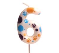 Numéro d'anniversaire en forme de pattes de chien et de chat pour décoration de gâteau pour décorations de fête Fournitures de faveur pattes de chien