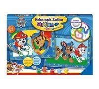 Numero d'art junior pat patrouille 2 tableaux 32x22cm chiens heros - art peinture par numeros enfant - set creatif 5-7 ans + carte