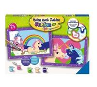 Numero d'Art Licornes 2 tableaux 32x22cm, Grand Format - Enfant, Junior 5-7 ans - Peinture - Set Jeu creatif + carte animaux