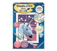 Numero dart - mini format - Licorne scintillante - - Kit complet de Peinture au numero - Des 7 ans