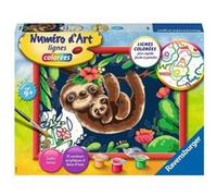 Numero dart - moyen format - Paresseux - Ravensburger - Kit complet de Peinture au numero - Des 9 ans G