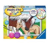 Numero dart - petit format - Jument et son poulain - Ravensburger - Kit complet de Peinture au numero - Des 7 ans G