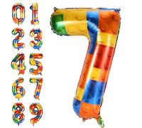 Numéro de Bloc de Construction, 81cm Grand Ballon en Mylar en Feuille d'Hélium Pour les Fêtes à Thème des Enfants, Décorations de Fête d'Anniversaire (7)