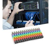 Numéro de fil Numéro numérique Tube Étiquette de numéro de fil Marqueur de câble de Tube Marqueurs colorés de numéro 0-9 marquent les câbles à code couleur(1,5 mm²)