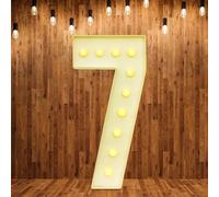 Numéro de lampe LED - Chiffres lumineux 0 1 2 3 4 5 6 7 8 9 - Lumières blanc chaud - 10 LED - Décoration de mariage pour anniversaire, fête, mariage, vacances, maison et bar - 100 cm (7)