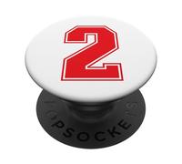 Numéro de l'équipe Sportive Rouge n°2 PopSockets PopGrip Adhésif