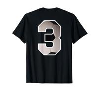 Numéro de Maillot #3, Trois Graphiques de Football T-Shirt