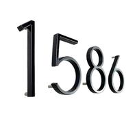 Numéro De Maison 142mm Floating Exterior House Numbers Modern Number Signs On The Door Extra Large Black Apartment Address And Mailbox Plate 0-9(2)