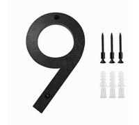 Numéro De Maison 200mm/8 In Floating House Number ABS Black Relief Numbers Address Sign 0-9 Letters Big Modern Door Plates Home Outdoor Numeros(9)