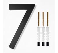 Numéro De Maison 200mm Floating Outdoor House Number Modern Signs Extra Large Black Apartment Address Mailbox Plate Exterior(7,126mm(4.96inch))