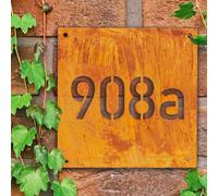 Numéro De Maison 25 X 25 Plaque De Numéro De Maison Rouille Corten Plaque Unique En Acier Corten