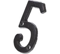 Numéro de Maison 5 en Fonte Noire, Métal Moderne pour Extérieur