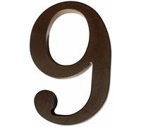 Numéro de maison « 9 » en plastique Marron foncé Hauteur 175 mm