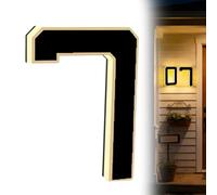 Numéro de maison à éclairage solaire de 9 pouces pour l'extérieur, panneaux de numéros d'adresse à LED étanches, grands numéros lumineux modernes à LED, pour une visibilité nocturne extérieu 7 6.7 in