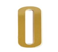 Numéro de maison auto-adhésif doré en métal, lettres l'alphabet anglais for appartement, chambre, plaque porte, Table, boîte aux, autocollants 7cm, 1 pièces(O)