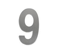 Numéro De Maison Auto-adhésif En Acier Inoxydable, 50/75/90mm, 1 Pièce, Performance Antirouille Maximale, Création Facile D'une Boîte Aux Lettres Exquise for La(Silver 9,75mm)