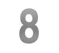 Numéro De Maison Auto-adhésif En Acier Inoxydable, 50/75/90mm, 1 Pièce, Performance Antirouille Maximale, Création Facile D'une Boîte Aux Lettres Exquise for La(Silver 8,50mm)