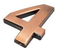 NuméRo De Maison Autocollant de numéro maison 10cm, Plaque porte en plastique ABS bronzé, chiffres d'adresse for appartement, chambre, signe d'hôtel(4)