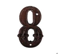 Numéro de maison - BEST FOR BOOTS - Modèle 8 - Fonte - Coloris rouille - Dimensions 11,4x7,1x1 cm