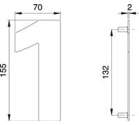 Numéro de maison chiffre 1 VA ma 150mm L.70mm EDI