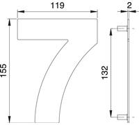 Numéro de maison chiffre 7 VA ma 150mm L.119mm EDI