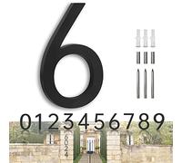 Numéro de Maison Chiffre Moderne Extérieur 18,30cm, Plaque Numéro de Noir Rue Metal Personnaliséeo de maison et Numéro de Boite aux Lettres pour Maison Appartement Hôtel Porte