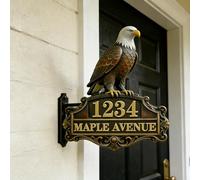 Numéro de maison d'aigle personnalisé pour l'extérieur, plaques d'adresse en métal 2D sur le thème de l'aigle, numéros de maison personnalisés et panneau d'adresse pour maison, appartement, bureau