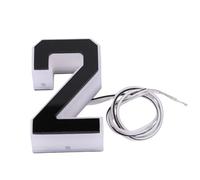 Numéro de maison éclairé par LED 2, panneau d'adresse en acrylique de 2,7 po