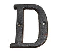 Numéro De Maison En Fer Noir, Chiffres Porte, Étiquette Numérique, Plaque, Placage Artisanal, 2 Pièces(Letter D x2pcs)
