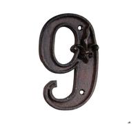 Esschert Design – Numéro de maison en fonte – Chiffre 9