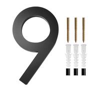 Numéro de maison extérieur, 200 mm flottant extérieur maison moderne chiffres extra large boîte aux lettres d'appartement noire en étain extérieur panneau de maison numéro de porte d'entrée (200 mm