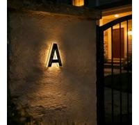 Numéro de maison extérieur à énergie solaire de 9 pouces, numéros de maison à énergie solaire for l'extérieur, panneau d'adresse lumineux à LED étanche for l'extérieur de la maison(Letter A)